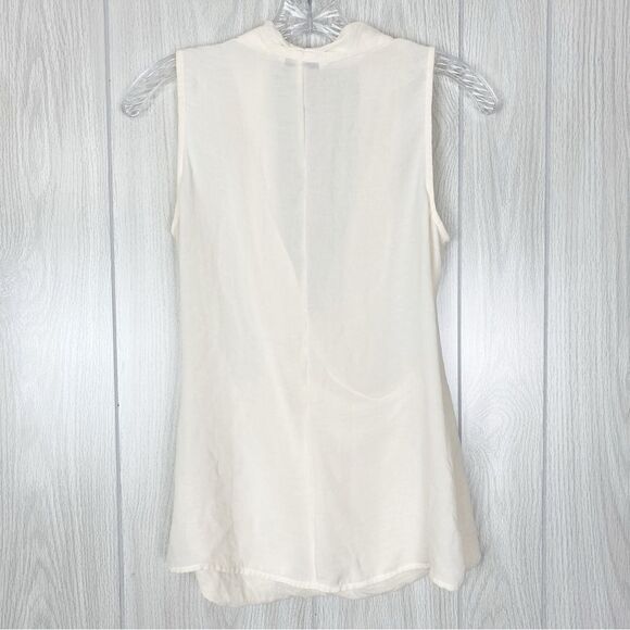 Cabi | Cream Crossover Wrap Style Blouse Size Small - Picture 2 of 11